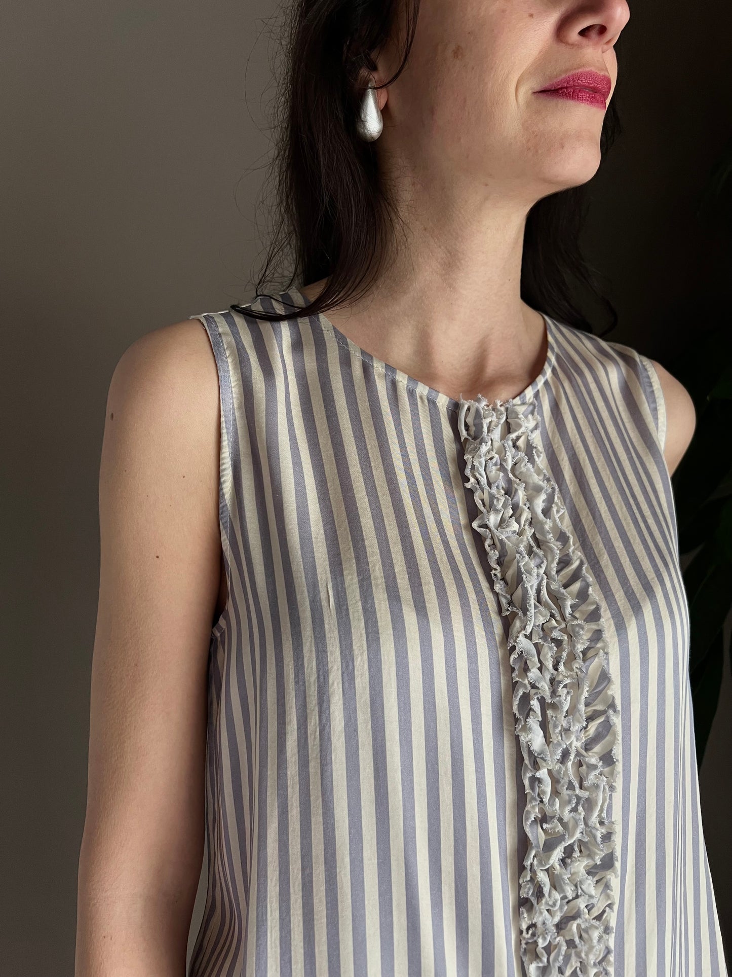 Blusa rigata in viscosa