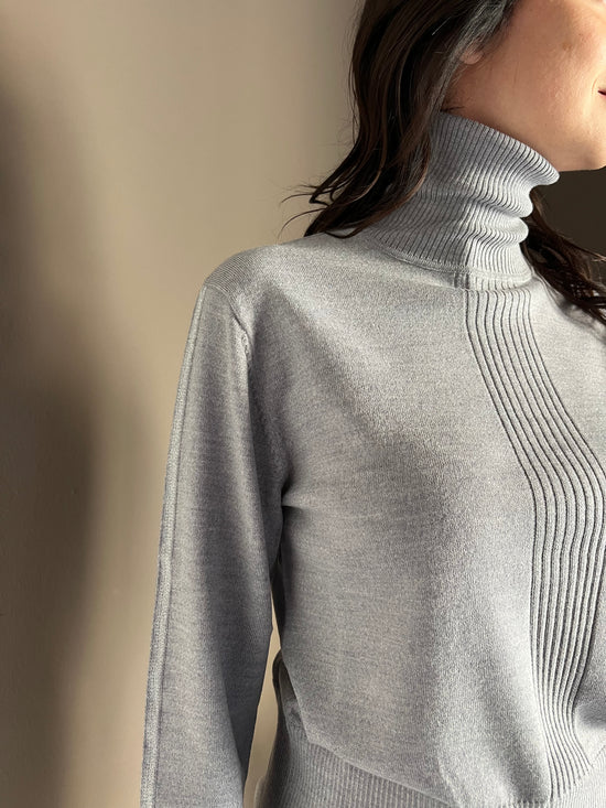 Maglia collo alto in 100% lana Mistery Grey