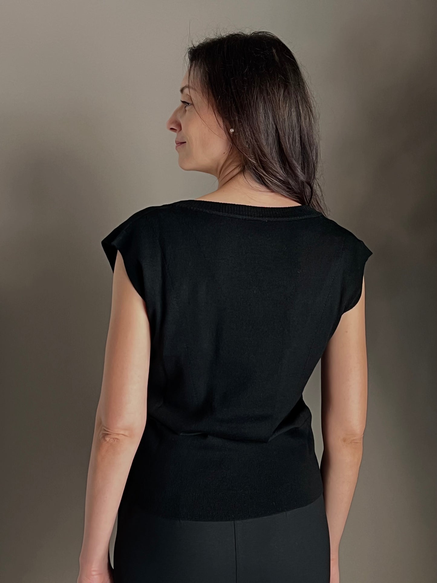 Gilet in lana scollo a V