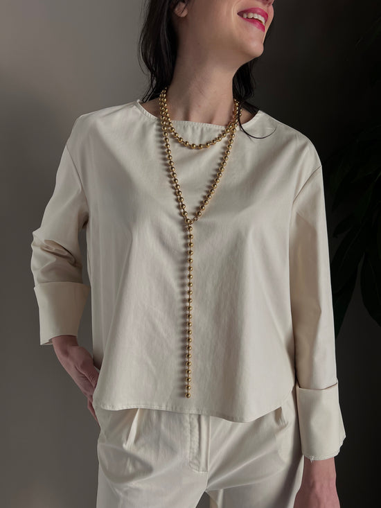 Blusa in cotone manica 3/4