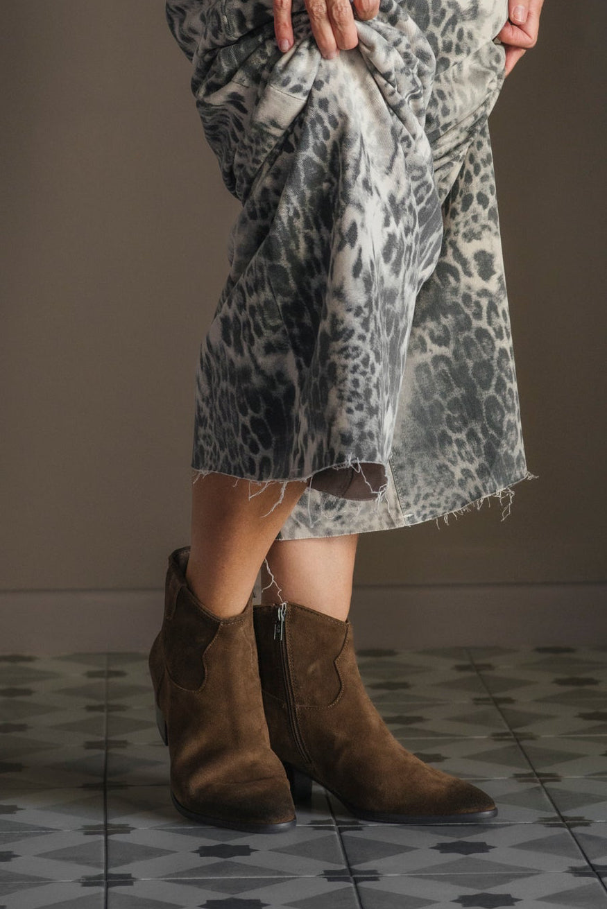 Stivaletto texano suede Mink