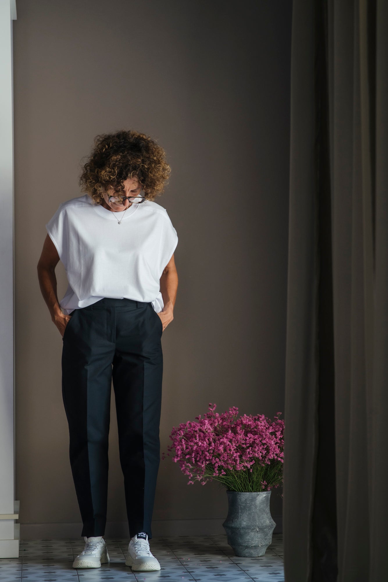 Pantalone chino in cotone nero
