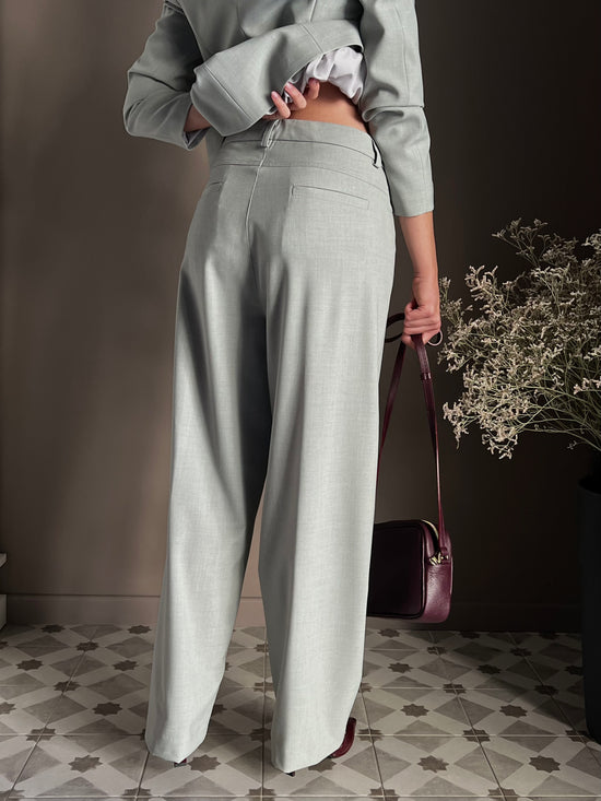 Pantalone morbido salvia