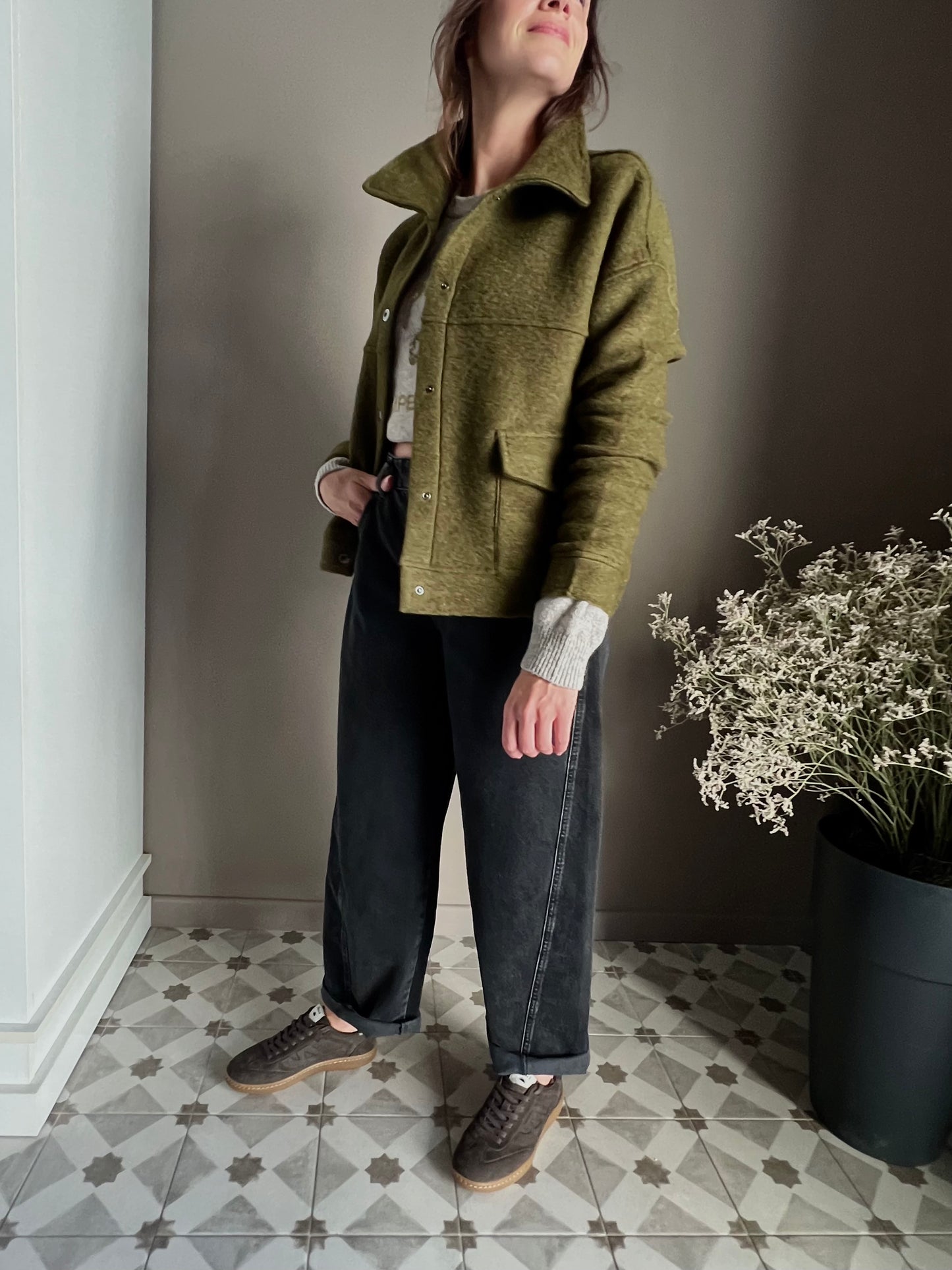 Giacca in lana cotta verde Noumeno Concept