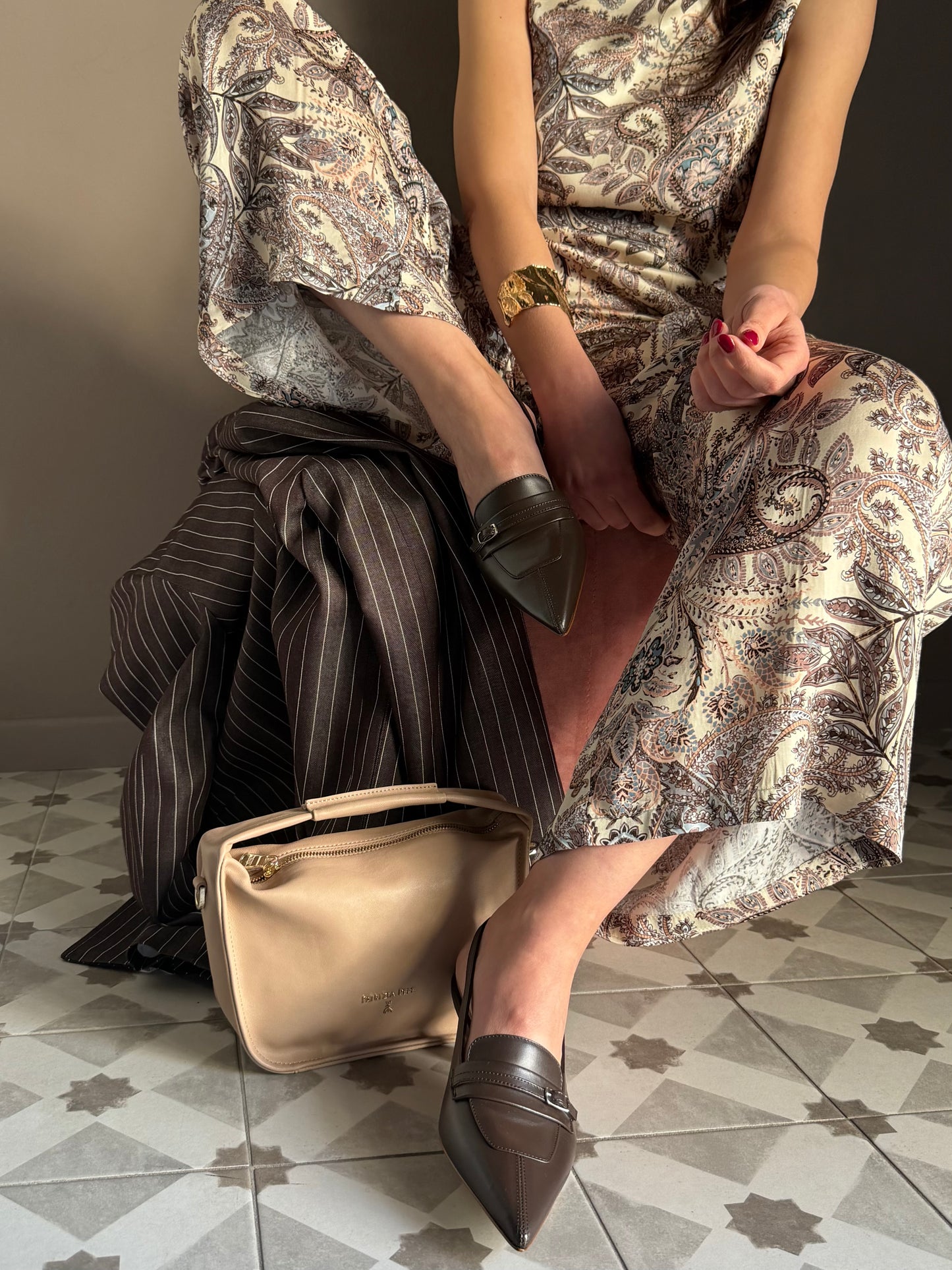 Slingback in nappa moro