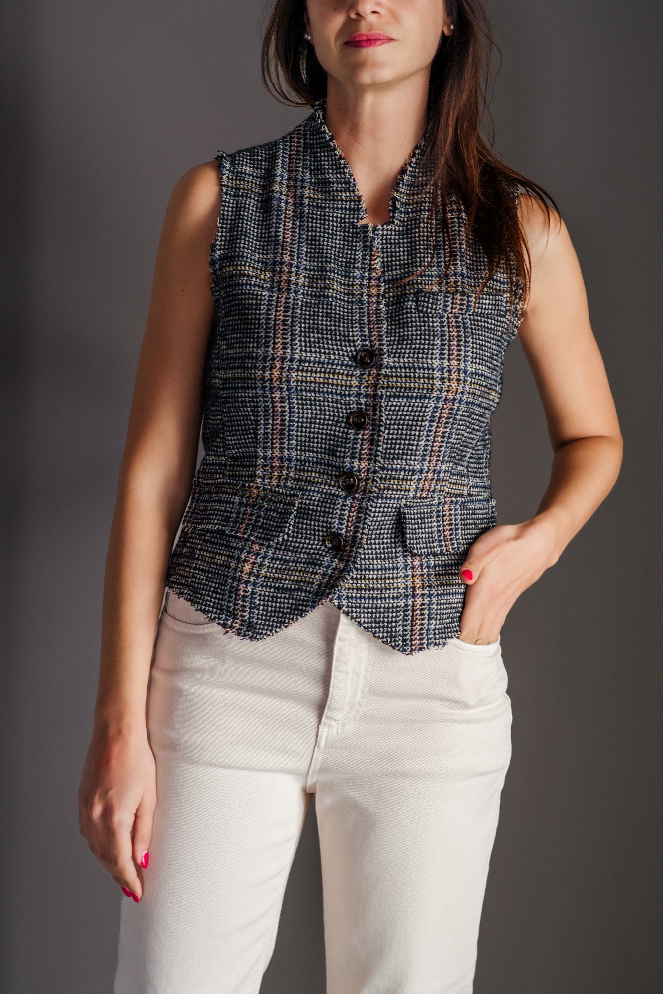 Gilet sagomato in misto lana A. Santi