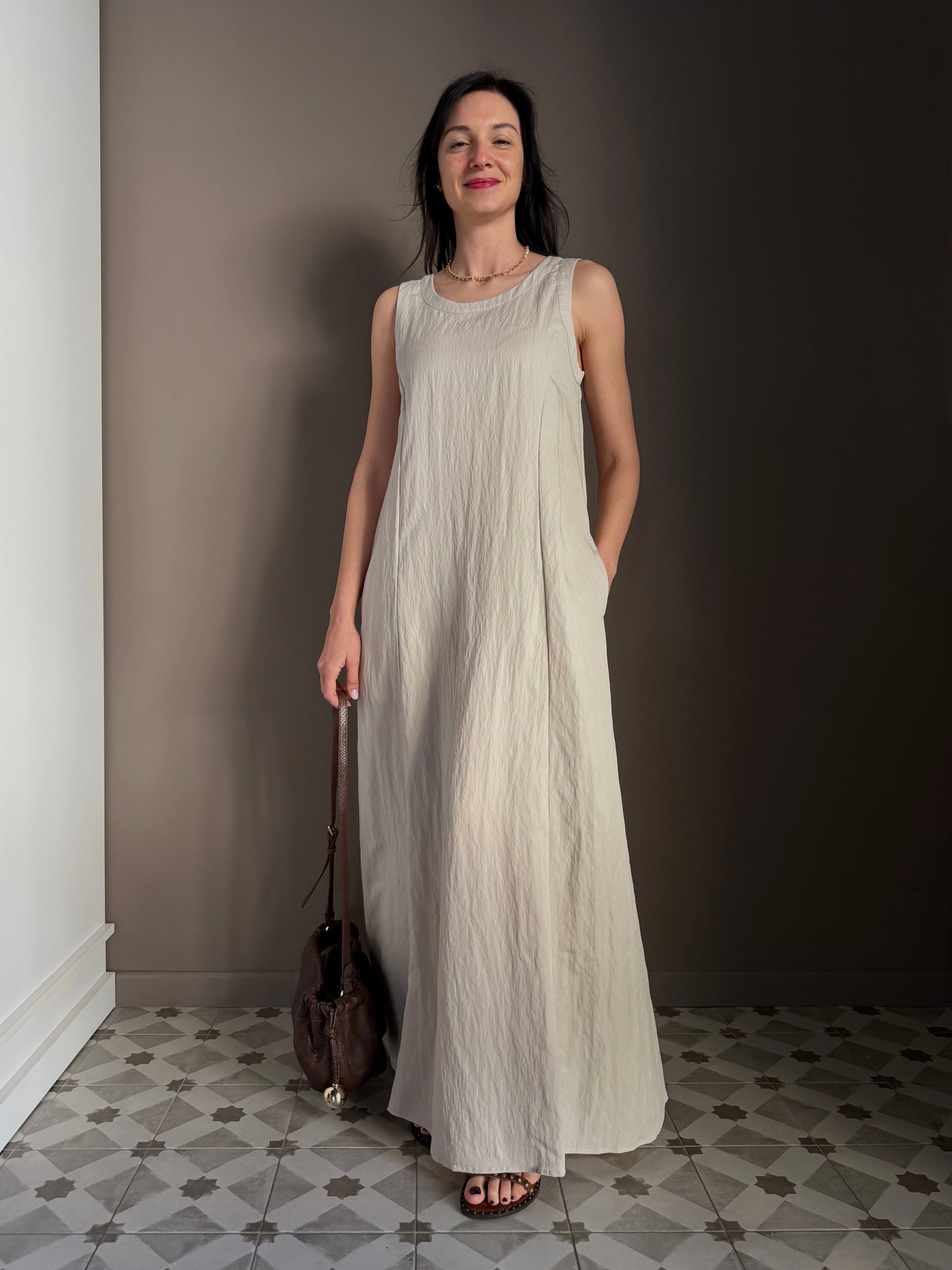 Vestito Lungo in Tessuto Strutturato – Alessia Santi
