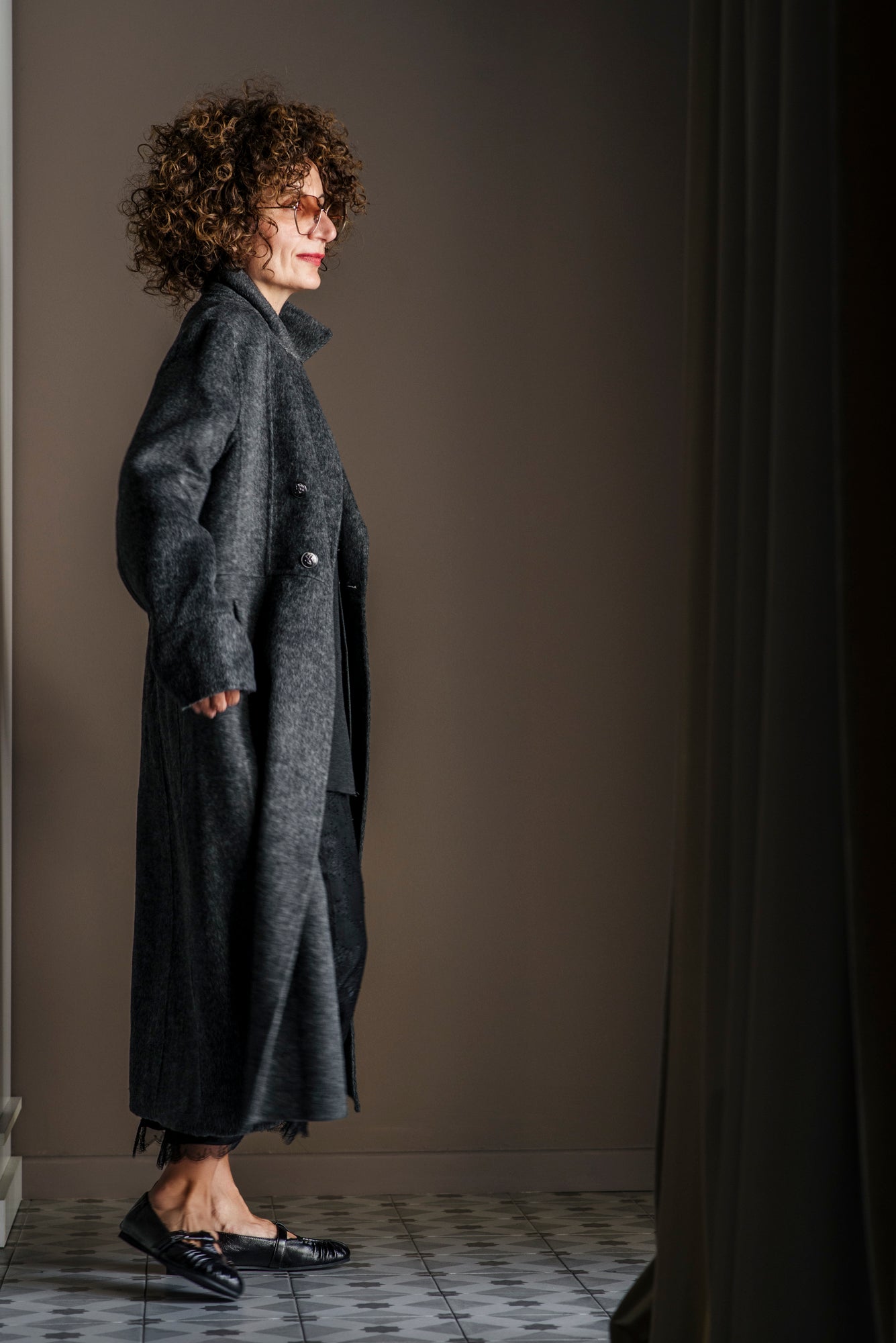 Cappotto doppio petto in panno di lana