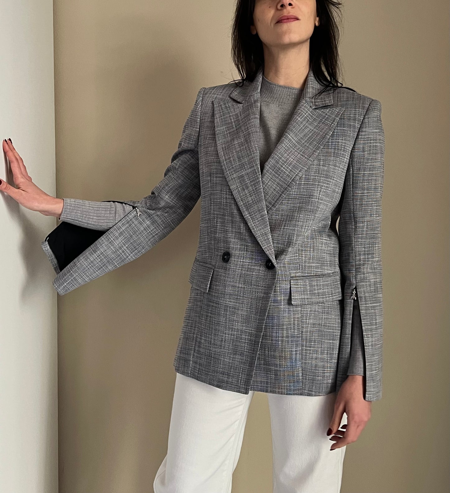 Giacca doppio petto con zip blue Fantasy
