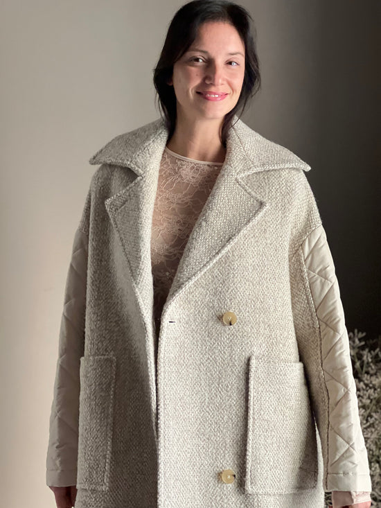 Cappotto midi in misto lana