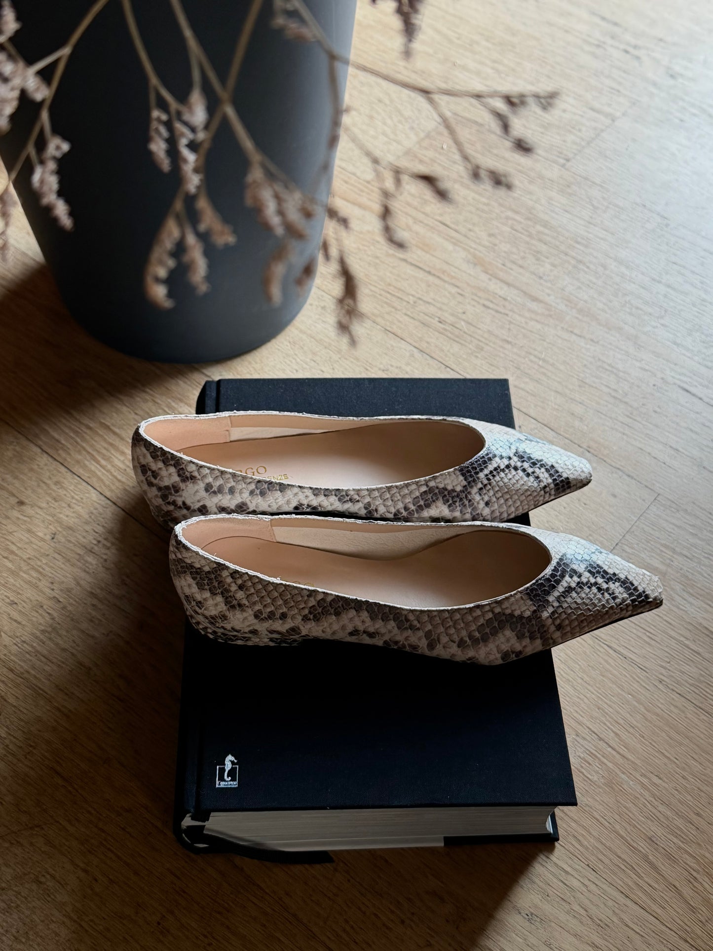 Ballerina flat in pelle stampa pitone