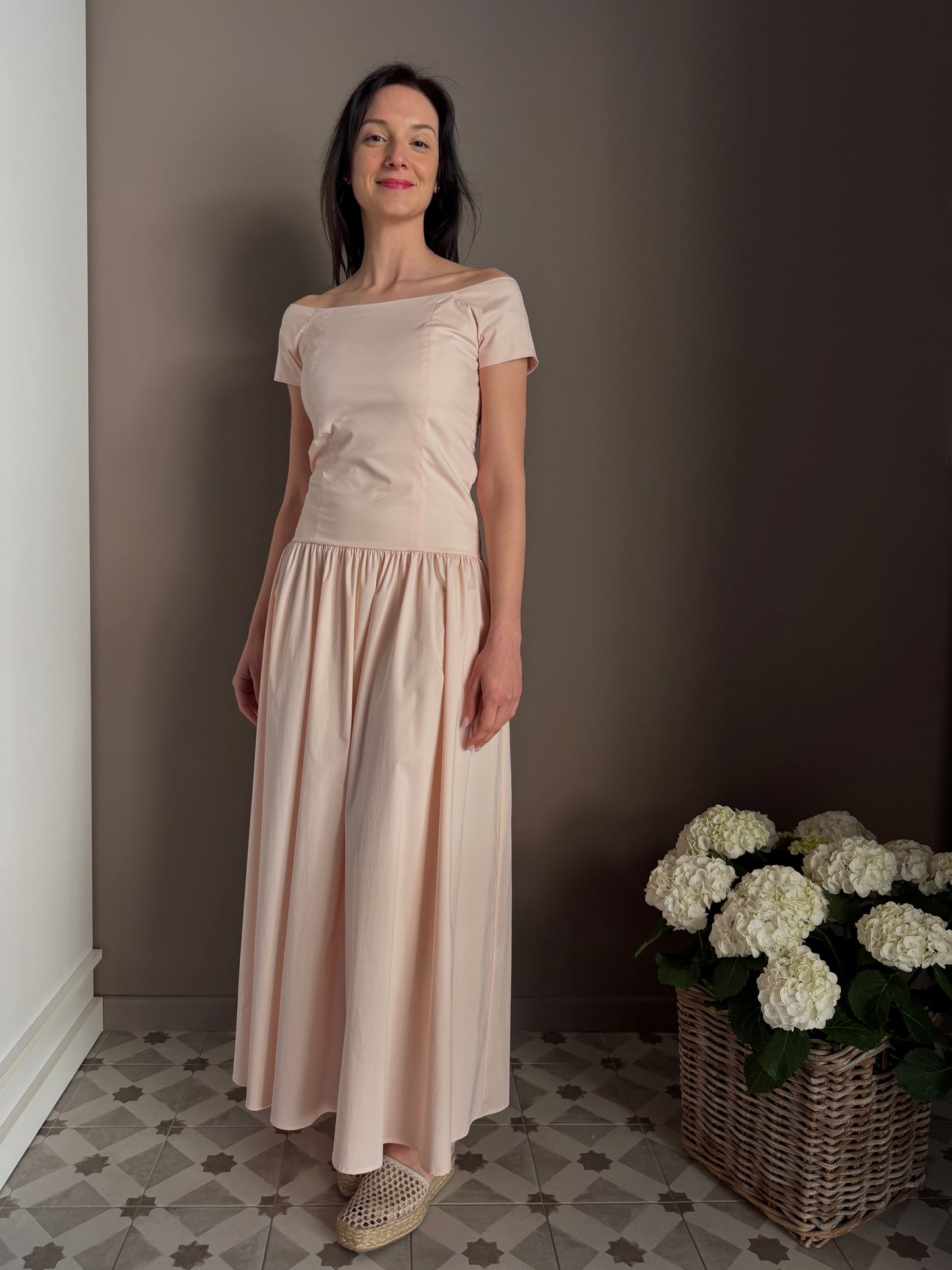 Abito in cotone lungo Petal