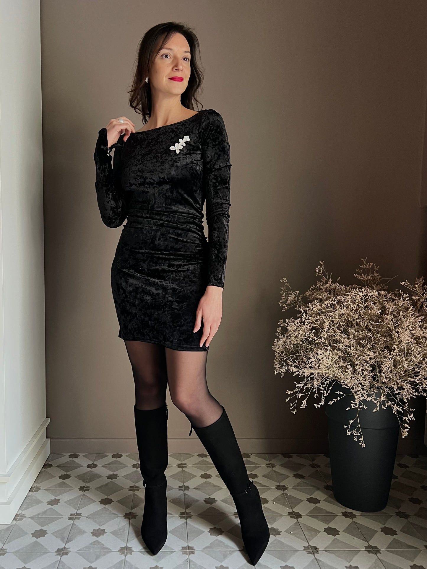 Mini abito in velluto