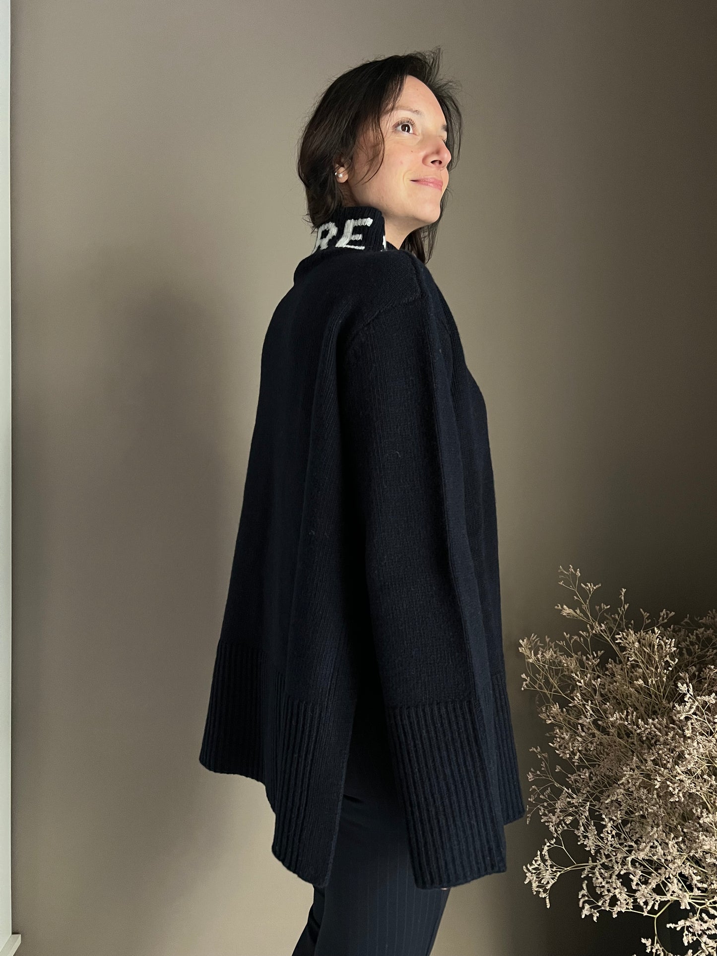 Maglione oversize So Allure con collo alto blu