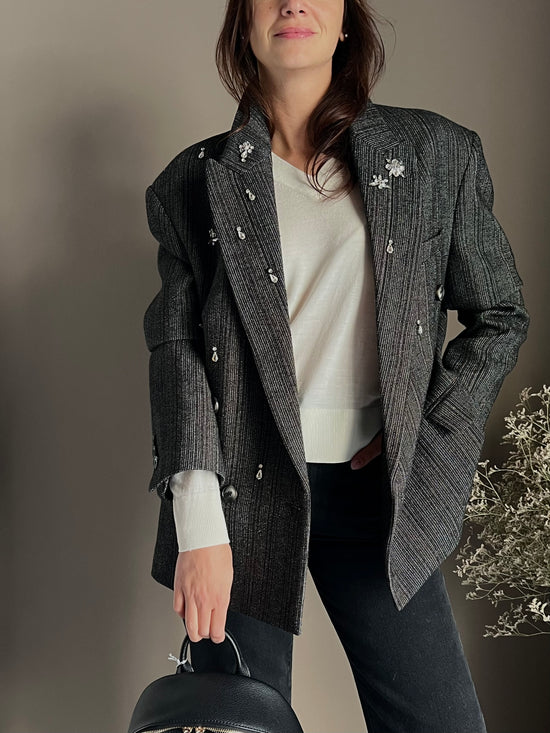 Giacca oversize con strass