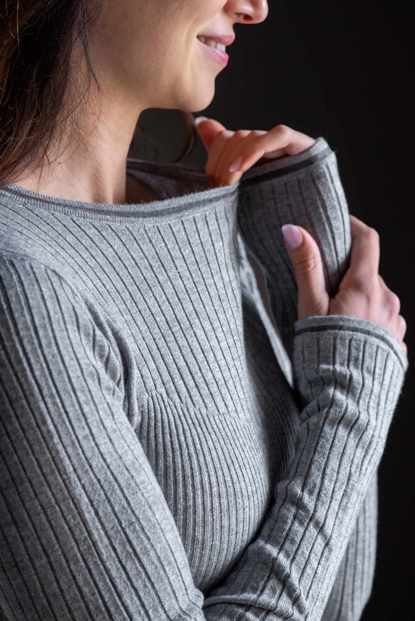 Maglia a costine grigia Patrizia Pepe