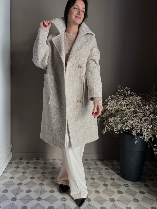 Cappotto midi in misto lana