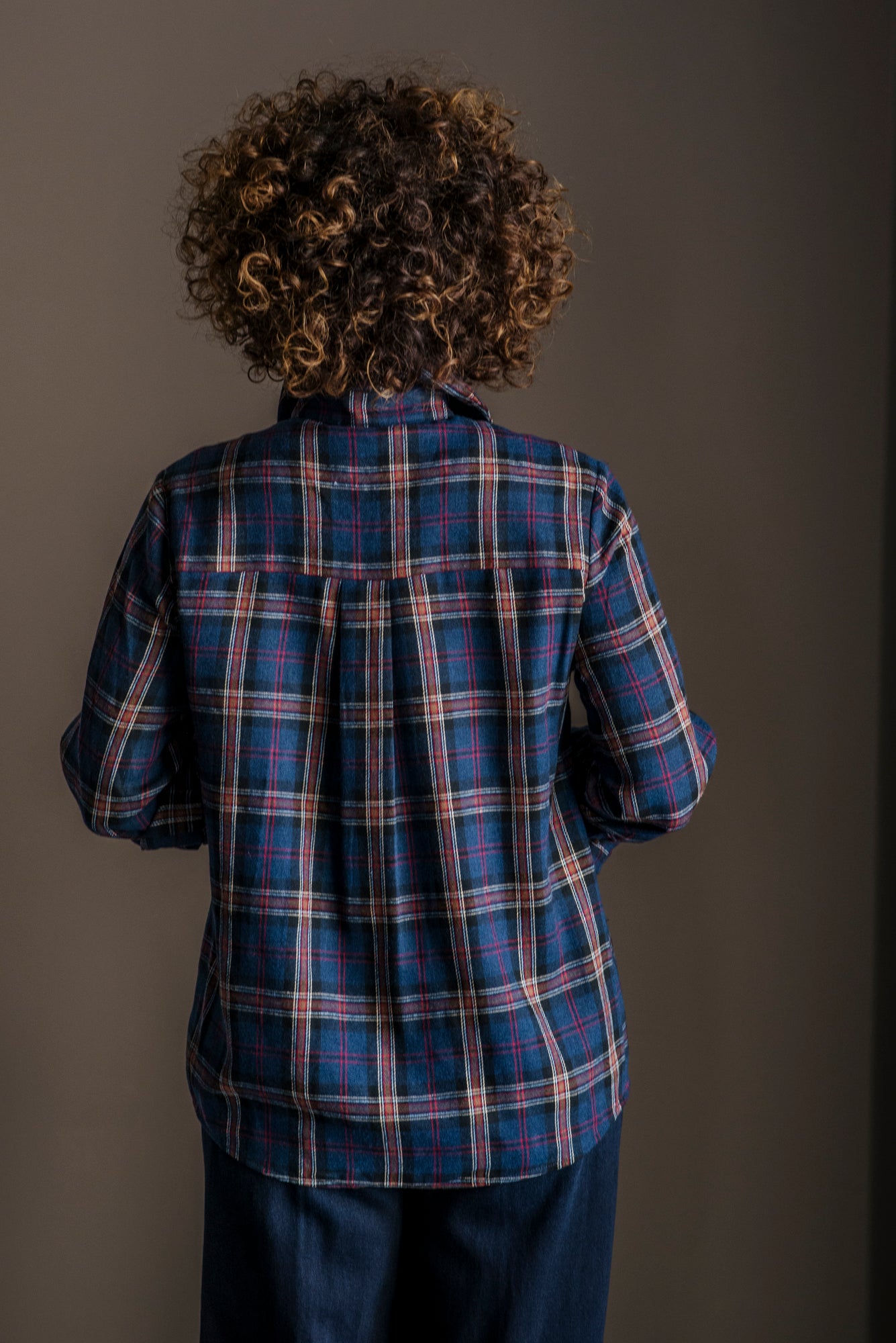 Camicia in flanella tartan blu