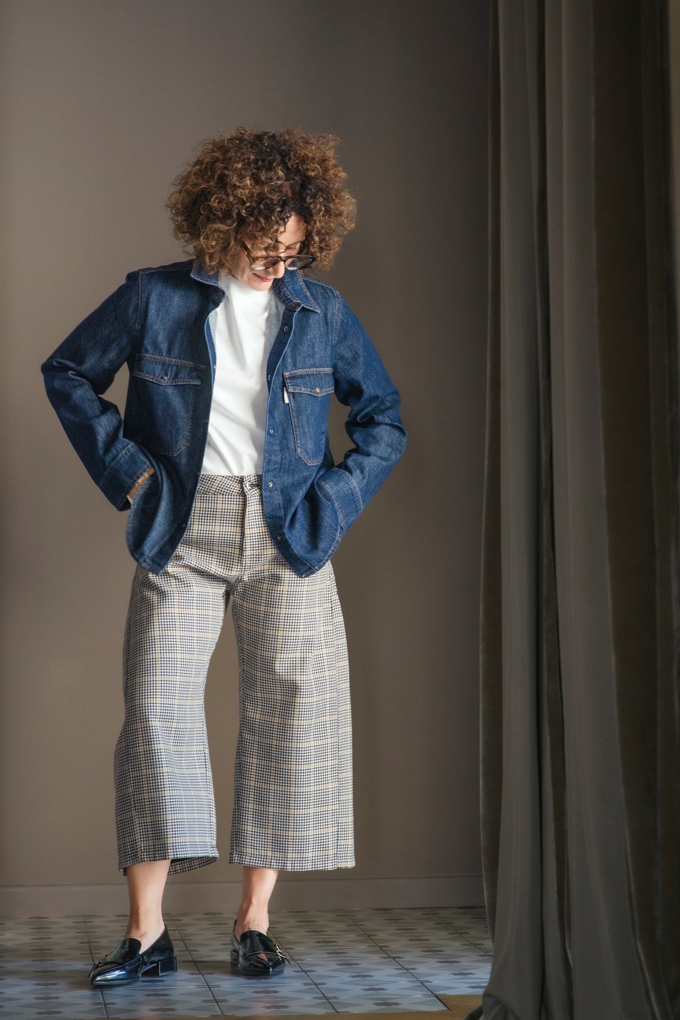 Pantalone cropped ceck