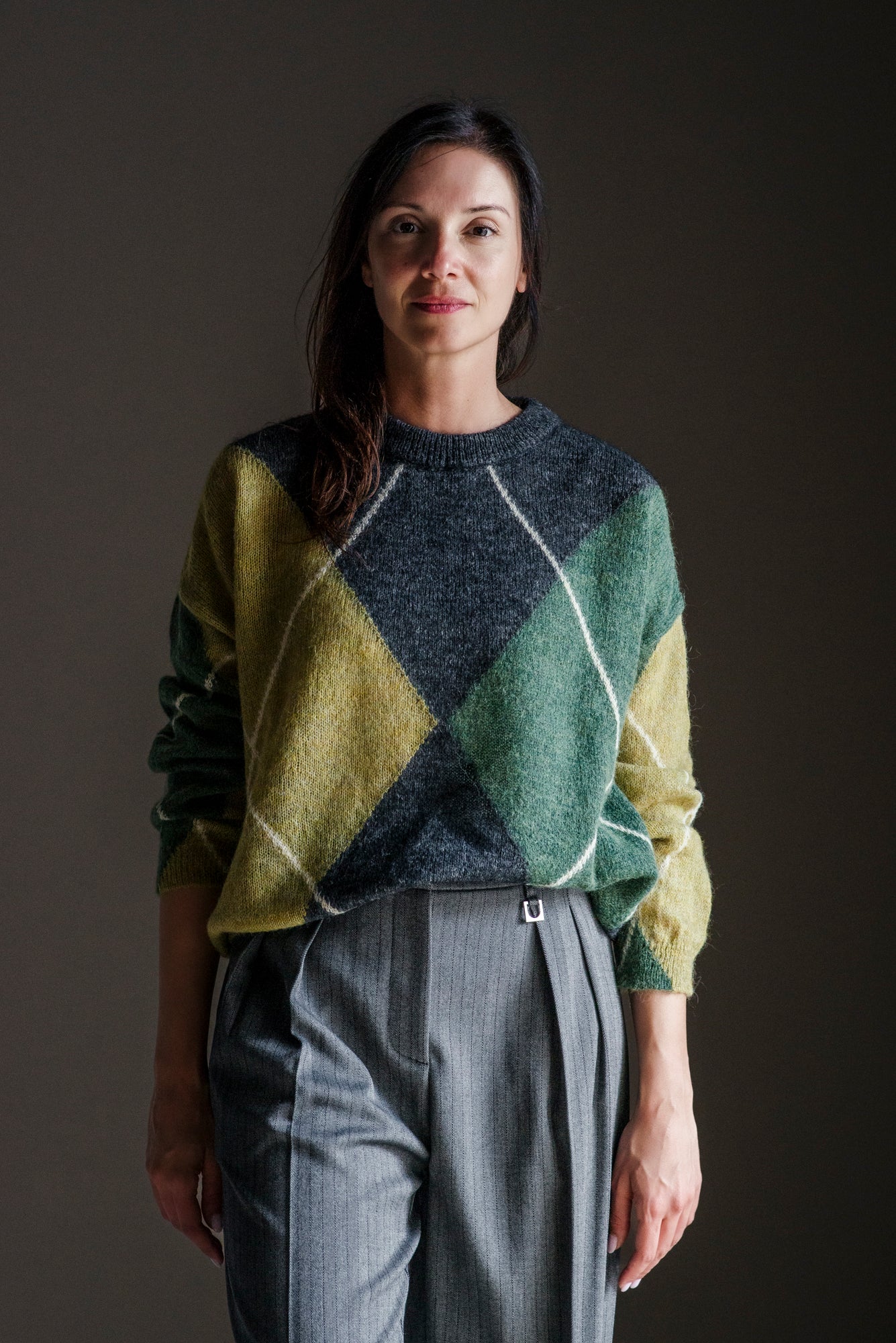 Maglione a rombi girocollo