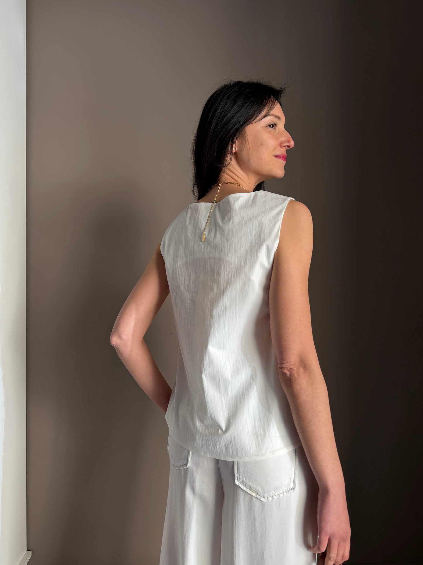 Blusa in cotone bianco Alessia Santi