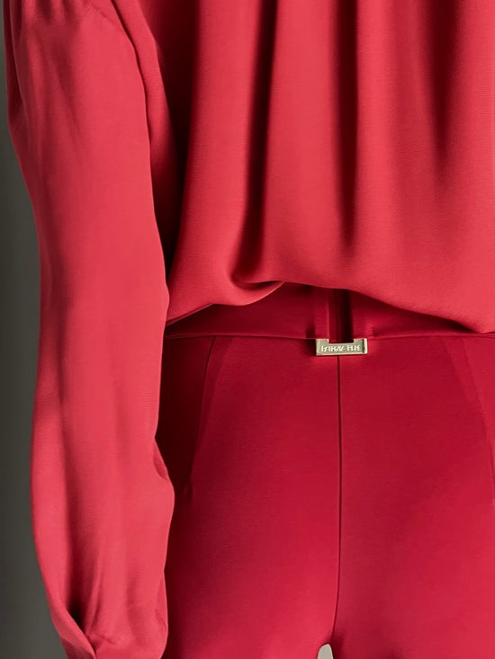 Pantalone in crepe fluido velvet red