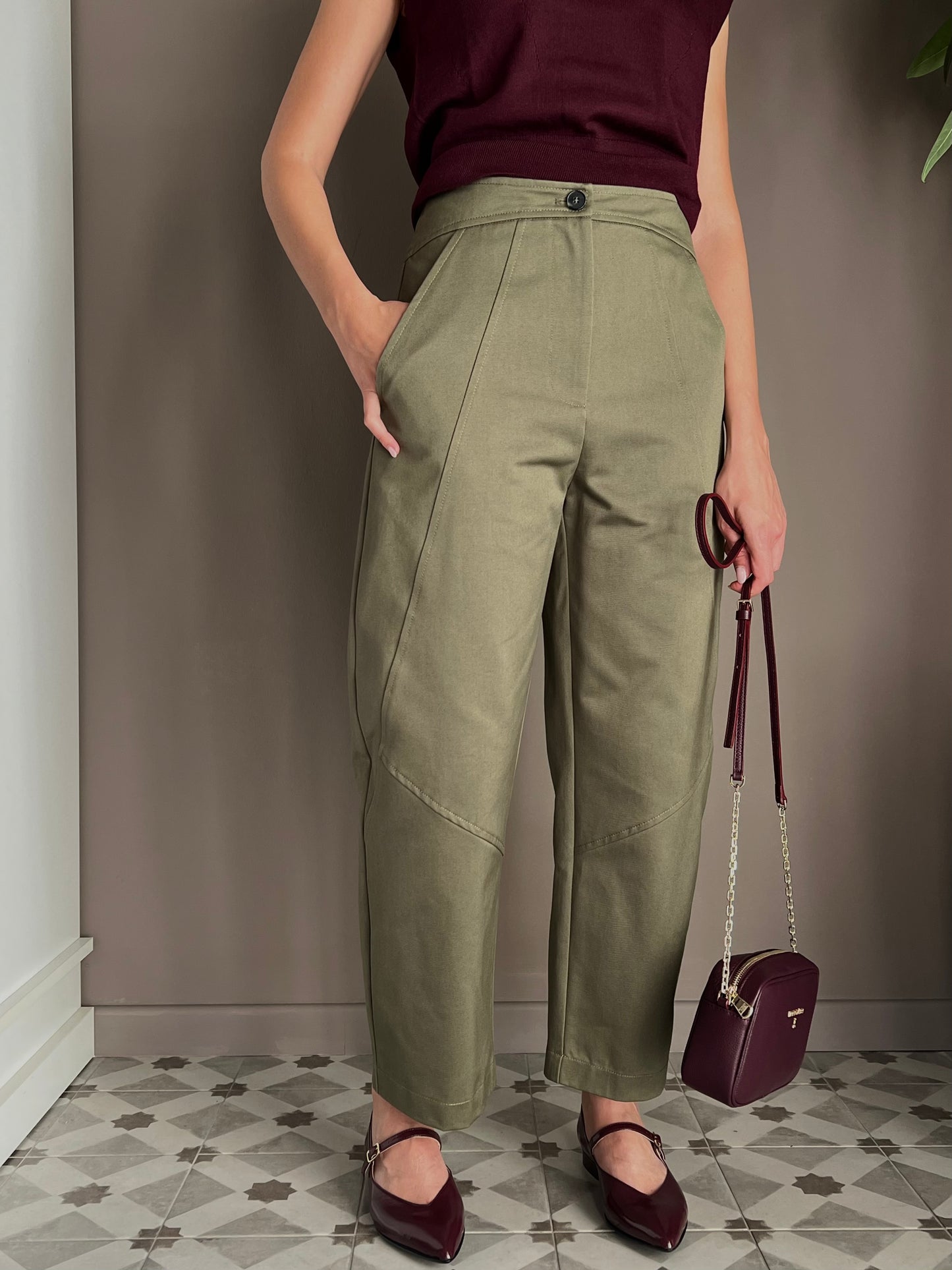 Pantalone jeans a baloon ivy green