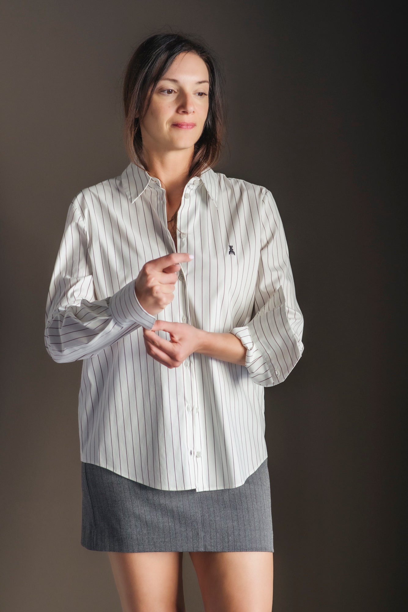 Camicia gessata taglio maschile