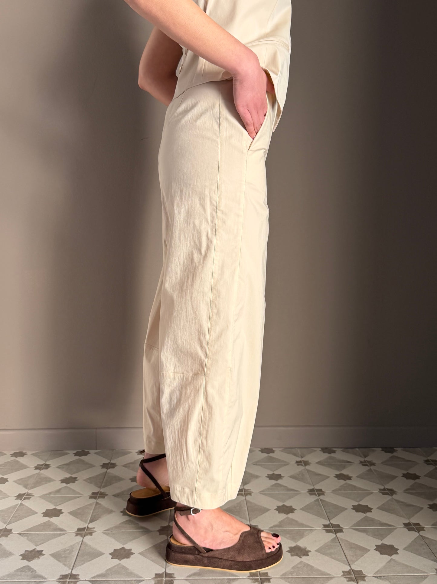 Pantalone “Balloon” Cotone beige