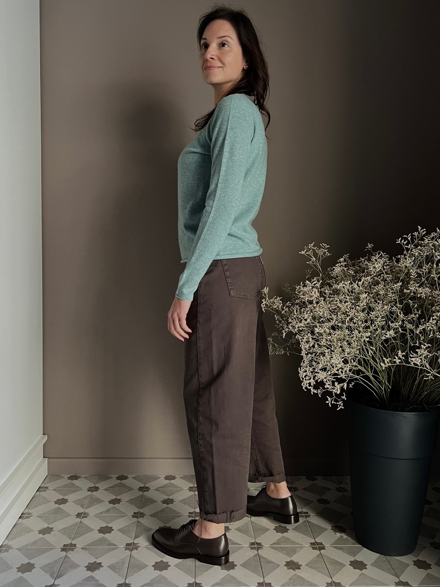 Maglia basic girocollo in 100% cashemire Notshy