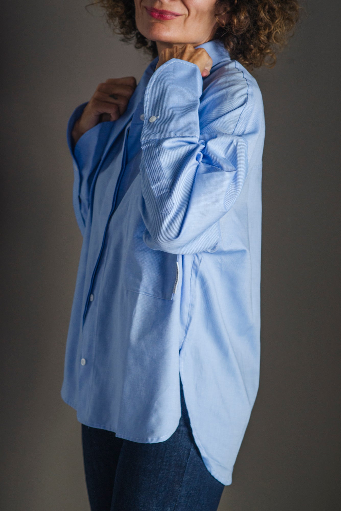 Camicia in cotone Oxford con collo scultoreo