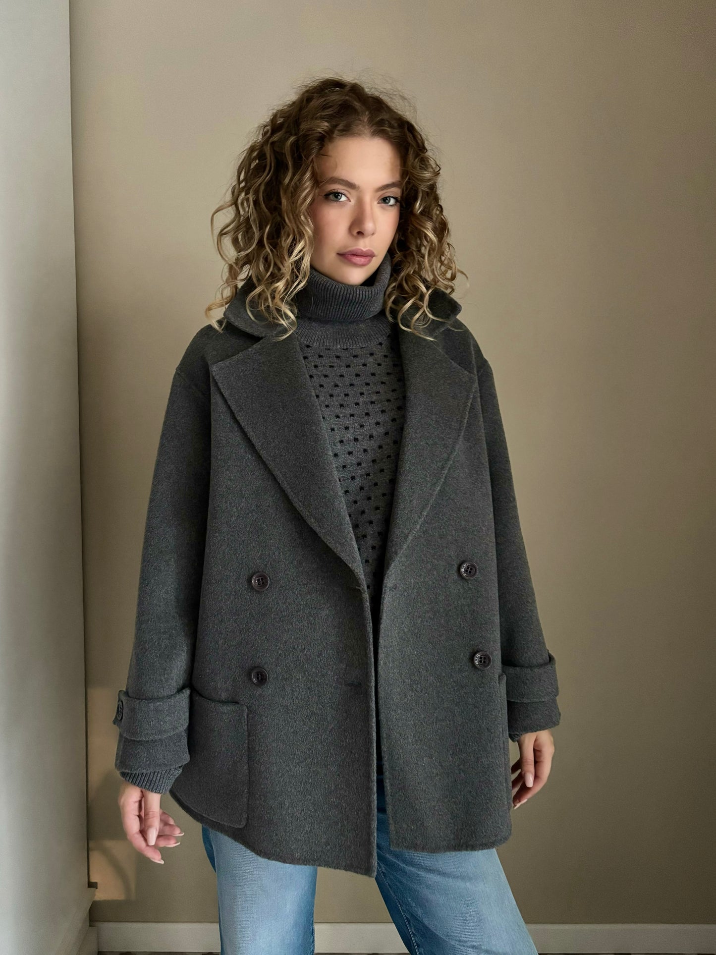 Cappotto doppio petto grigio