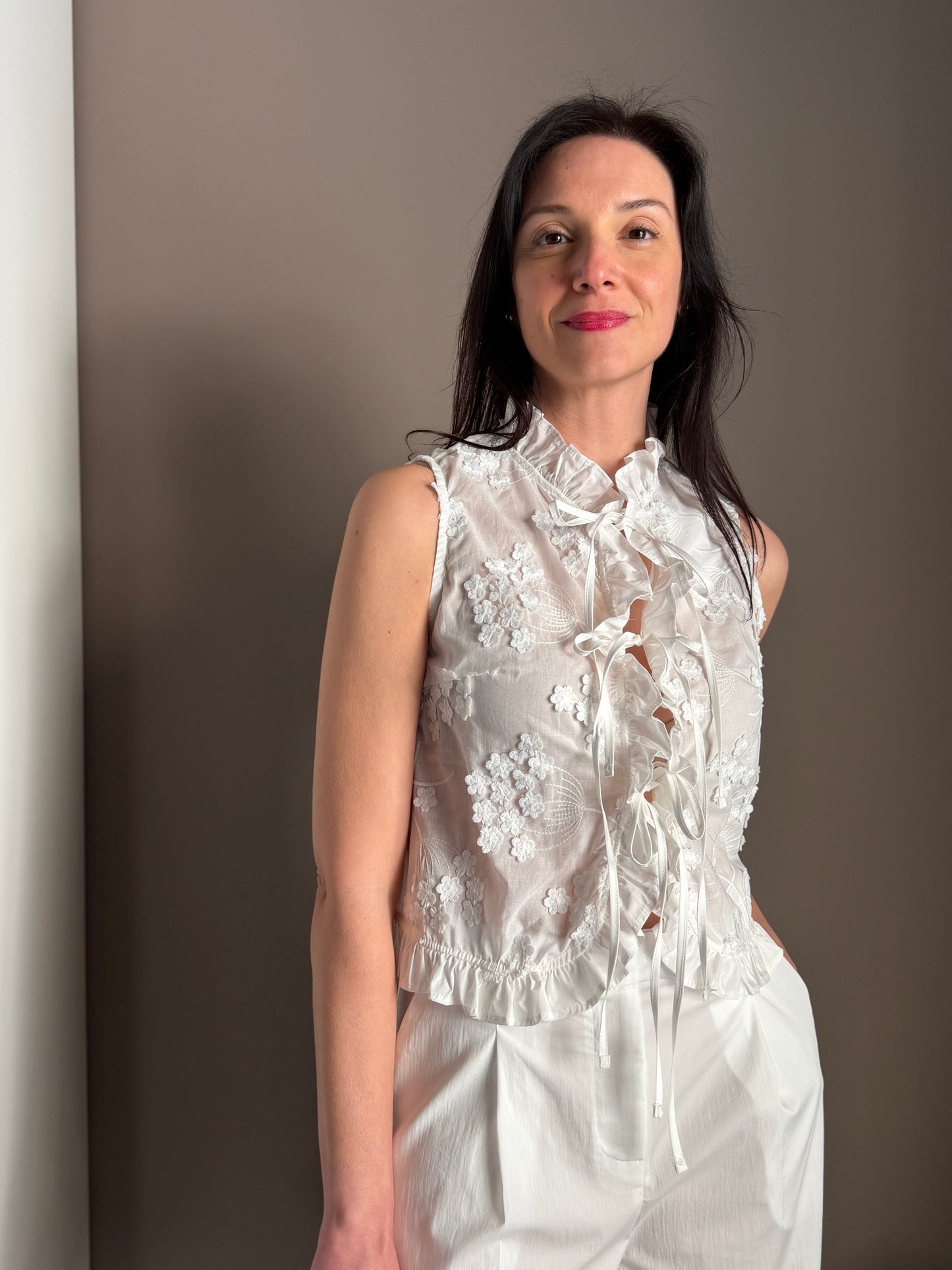 Camicia ricamata Rouches – bianca
