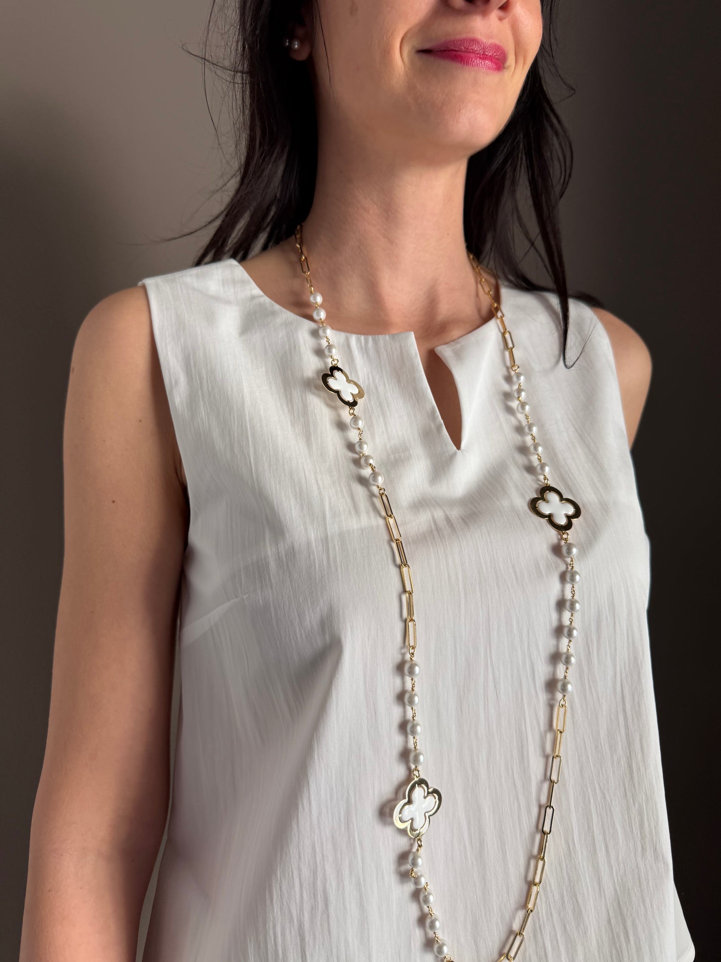 Blusa in cotone bianco Alessia Santi