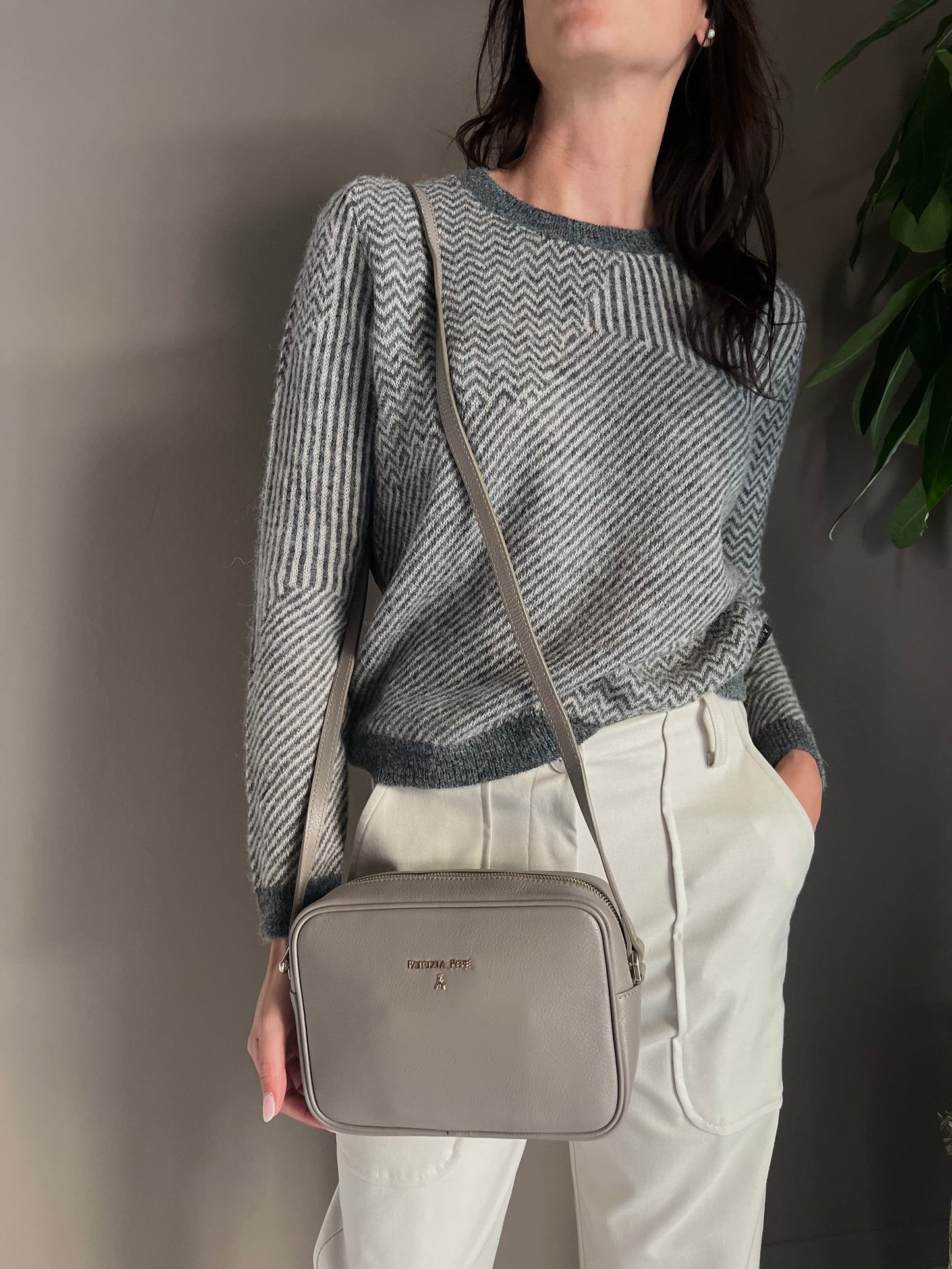 Borsa tracolla in pelle con tasca interna