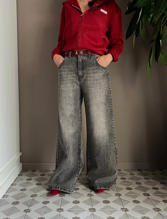 Pantalone Denim grigio sfumato