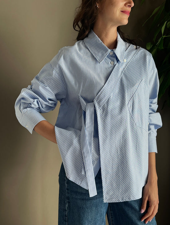 Camicia in cotone asimmetrico