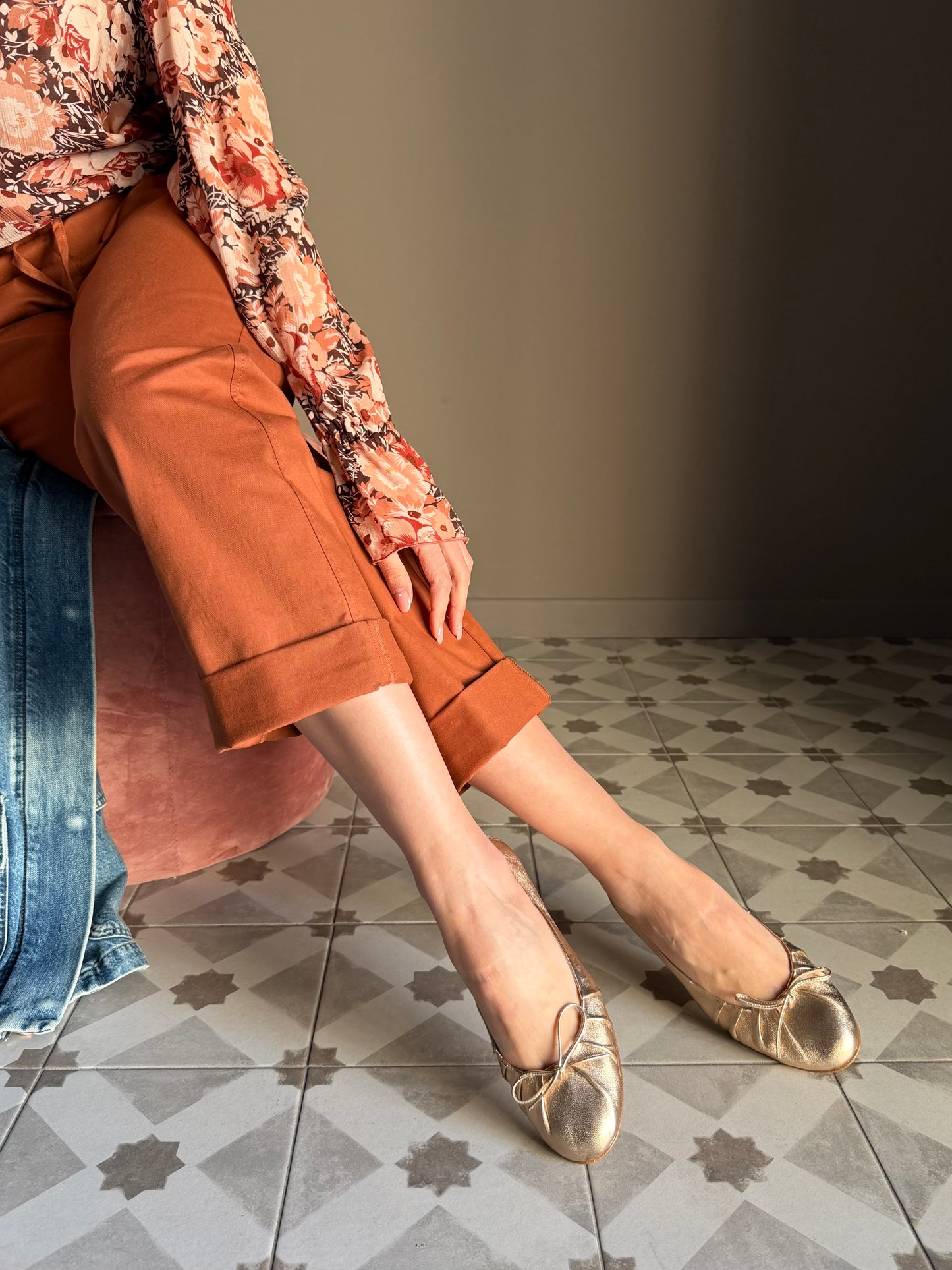 Ballerina Pelle Laminata Rose