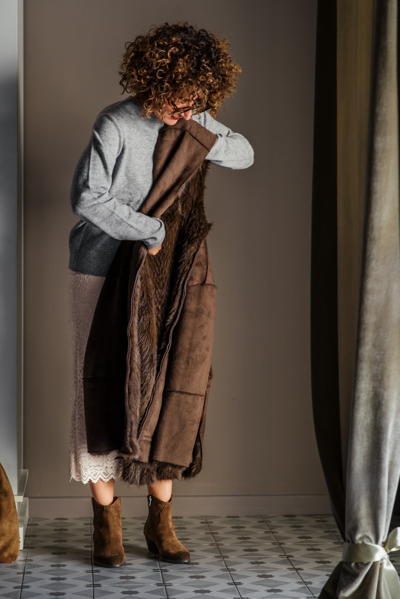 Ecofur con cappuccio reversibile