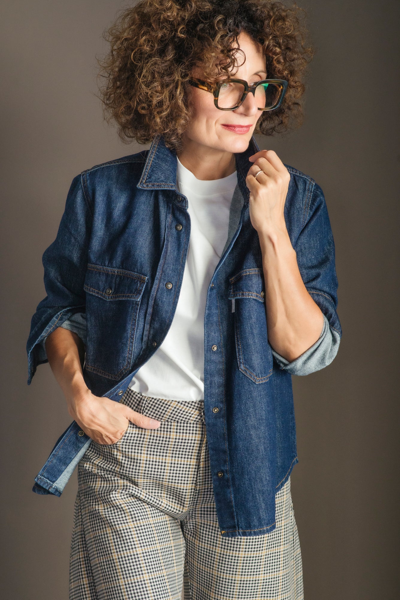 Camicia in denim soft touch
