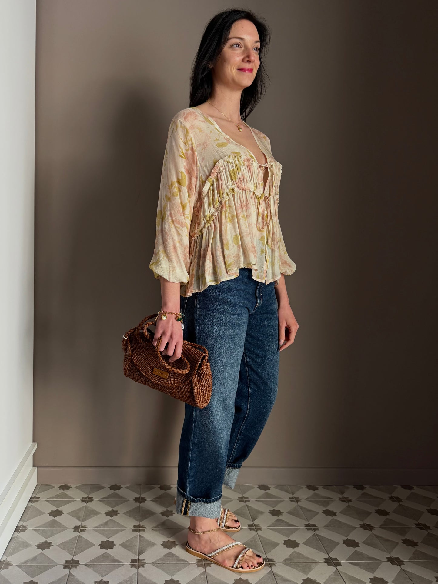 Camicia in viscosa floreale