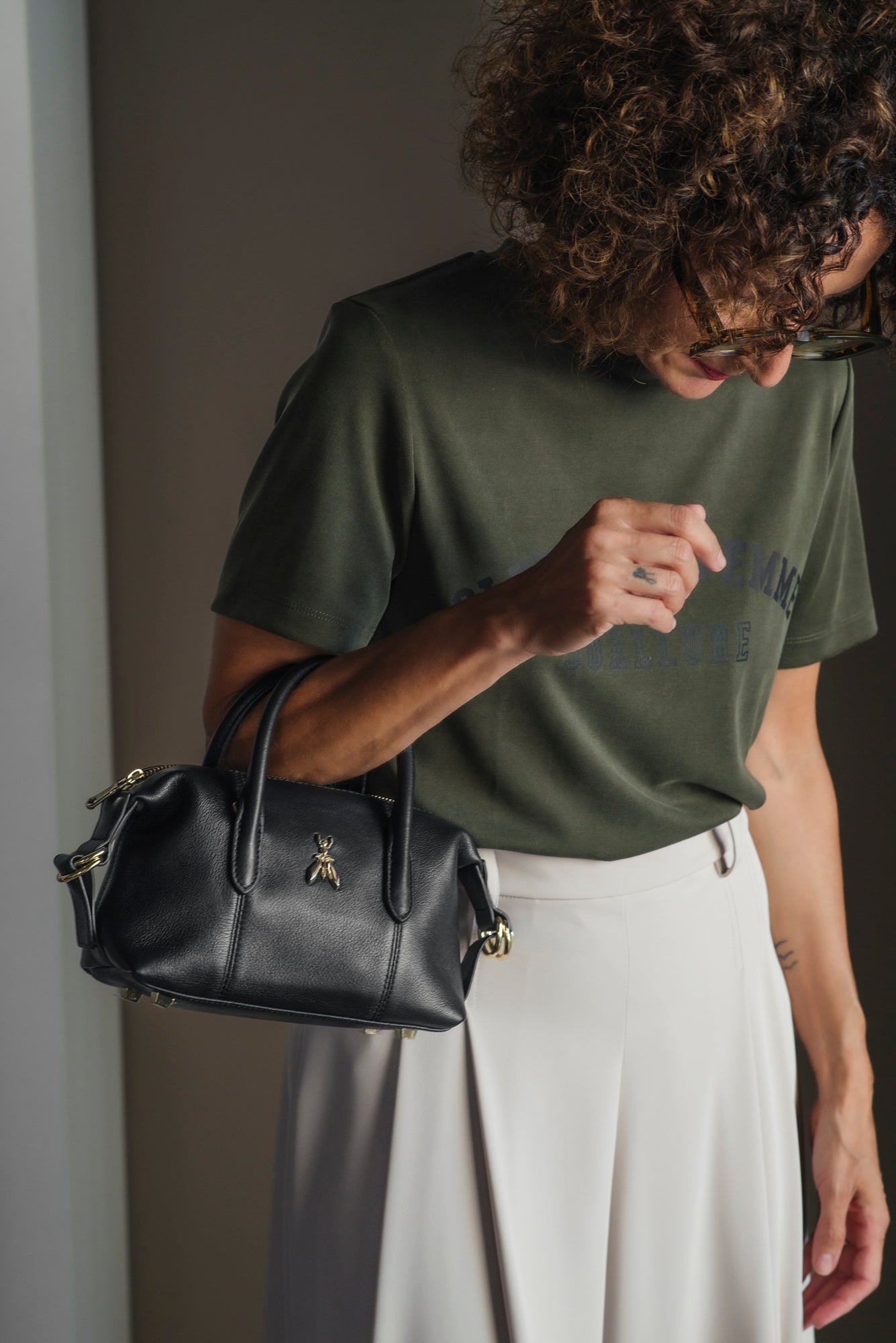 Borsa a bauletto piccola nera