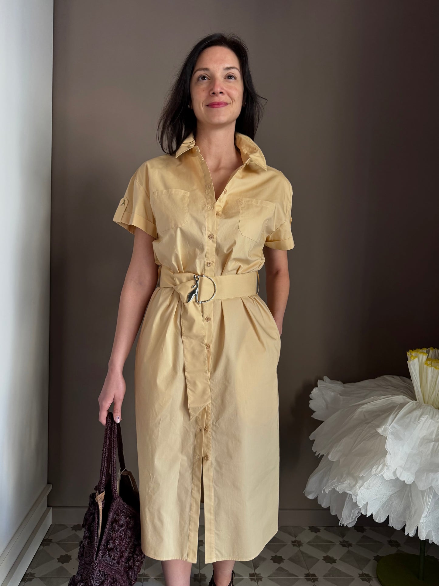Chemisier in Cotone "Desert Sand"