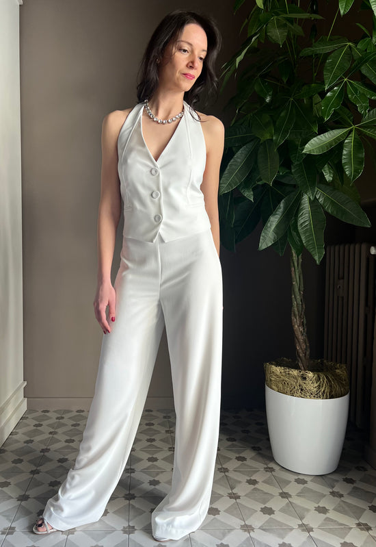 Pantaloni dritti in crepe