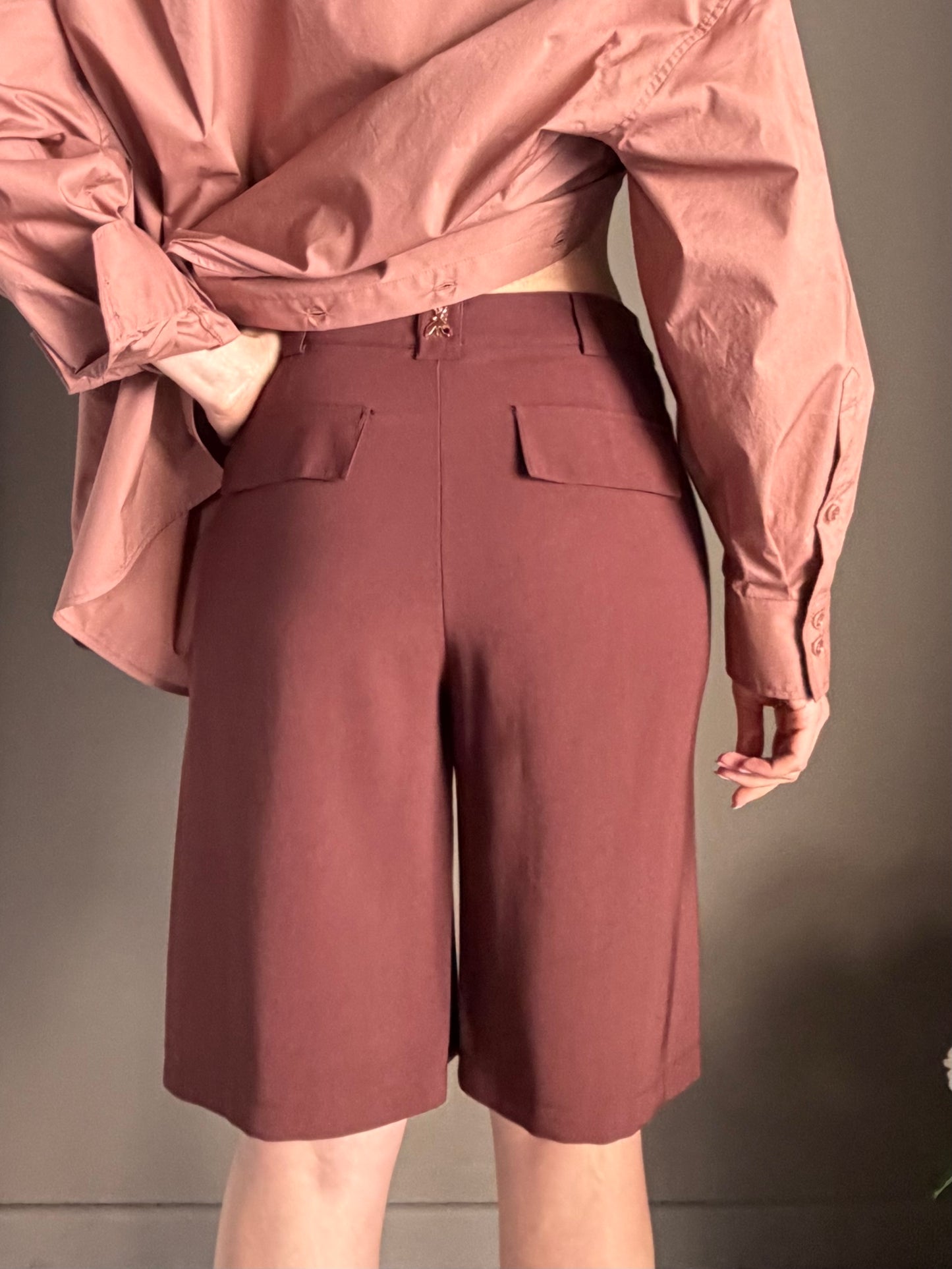 Bermuda Fluido con Dettaglio Utility Brown