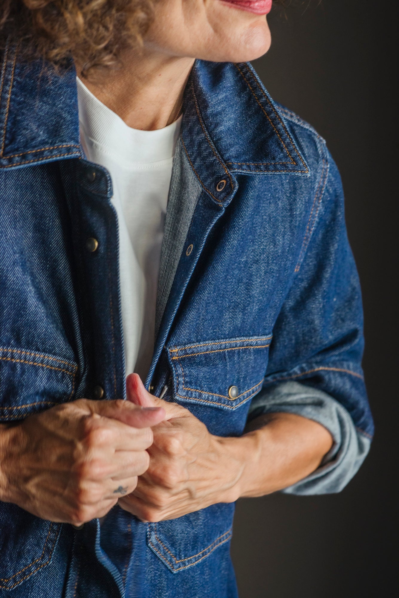 Camicia in denim soft touch
