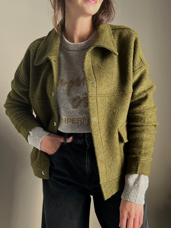 Giacca in lana cotta verde Noumeno Concept