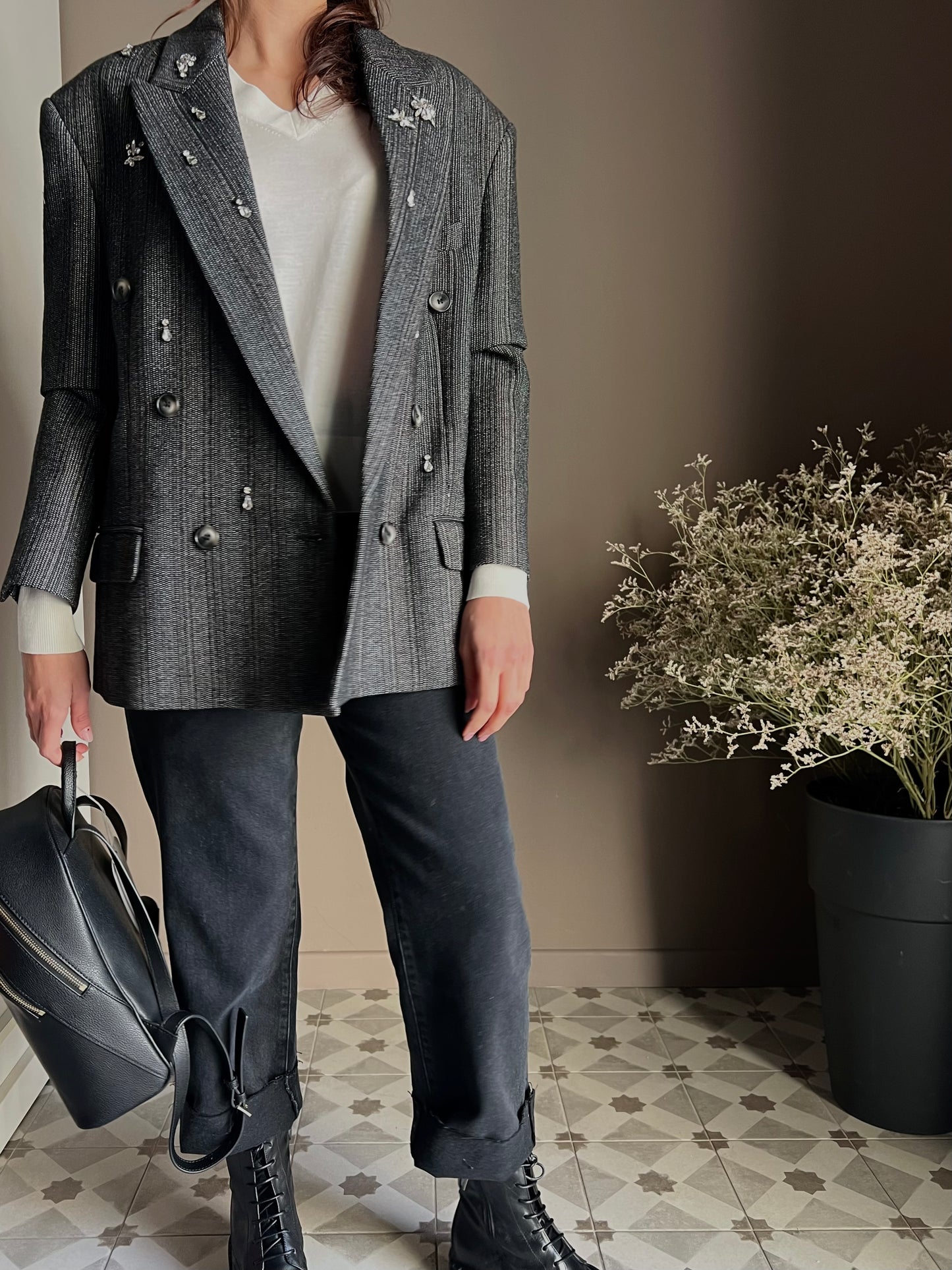 Giacca oversize con strass