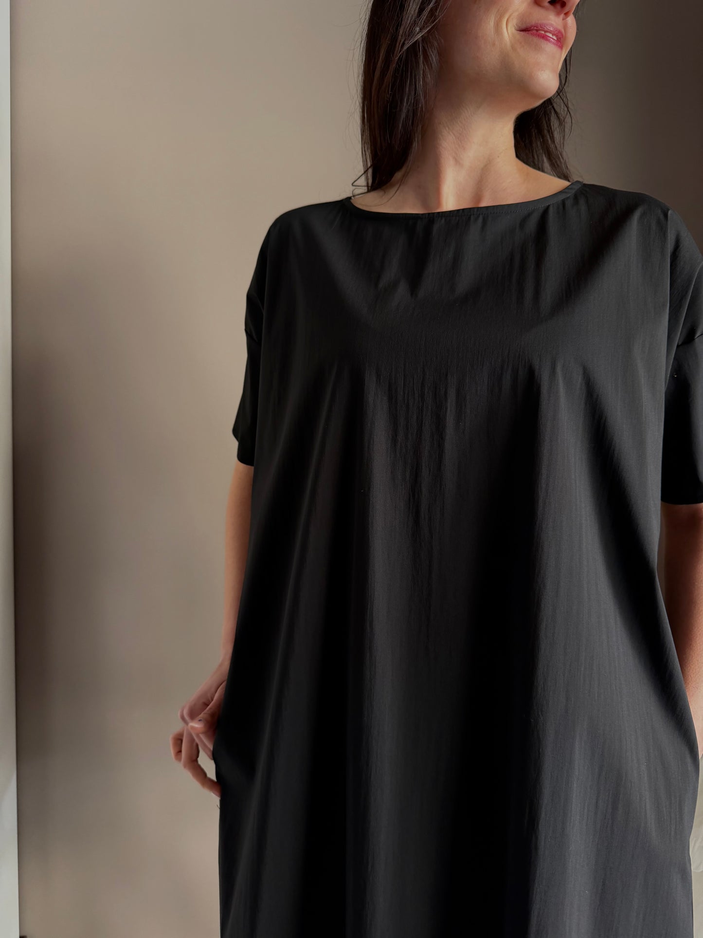 Abito So Allure in cotone nero svasato