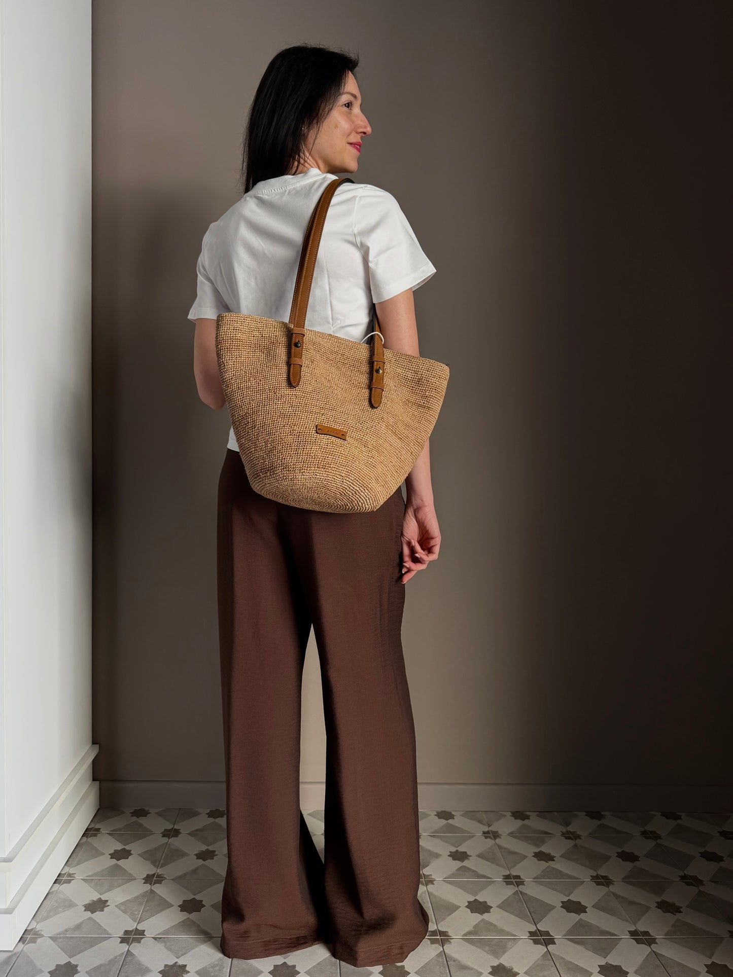 Borsa Rafia color Miele